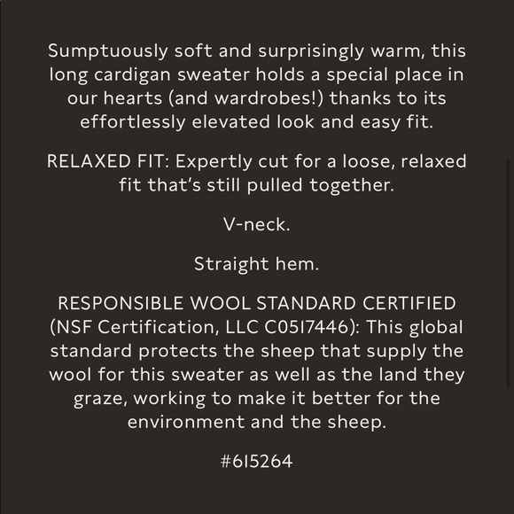 NWT BANANA REPUBLIC MERINO WOOL LONG CARDIGAN LARGE BLACK - Picture 5 of 7